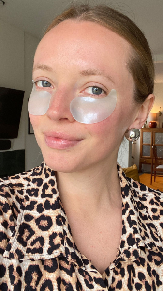Ingrid Fowler wearing Mario Badescu's Hydrogel Undereye Patches